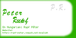 peter rupf business card