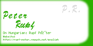peter rupf business card